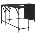 Bureau table poste de travail meuble d'ordinateur informatique étude 141 x 141 x 75 cm bois d'ingénierie noir 02_0023919
