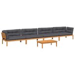 vidaXL Salon palette de jardin avec coussins 5Pièces bois d'acacia massif