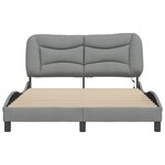 vidaXL Cadre de lit avec LED sans matelas gris clair 120x200 cm tissu