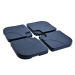 Lot de 4 poids de lestage carré avec poignée pour parasol 50 x 50 x 8 cm polyéthylène haute densité noir