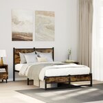 vidaXL Cadre de lit en métal sans matelas chêne fumé 120x200 cm