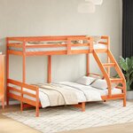 vidaXL Lit superposé sans matelas 80x200/140x200 cm bois massif