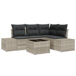vidaXL Ensemble de canapé de jardin 5 pièces avec coussins Gris Polyrotin