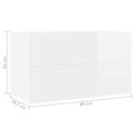 vidaXL Armoire d'évier lavabo intégré blanc brillant bois d'ingénierie