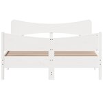 vidaXL Cadre de lit sans matelas blanc 140x200 cm bois de pin massif