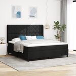 vidaXL Lit à Ressorts avec Matelas & LED Noir 180x200 cm Tissu
