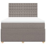 vidaXL Sommier à lattes de lit avec matelas Taupe 140x200 cm Tissu