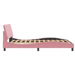 vidaXL Cadre de lit avec tête de lit Rose 120x200 cm Velours