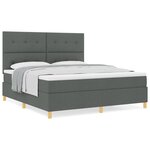 vidaXL Lit Box Spring avec Matelas Gris Foncé Super King Tissu