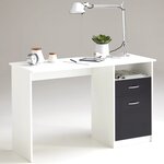 Fmd bureau avec 1 tiroir 123 x 50 x 76 5 cm blanc et noir 3004-001