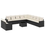 vidaXL Salon de jardin 12 Pièces avec coussins noir résine tressée