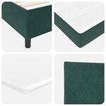 Lit à ressorts vidaXL avec matelas et LED vert foncé 80x200 cm en velours