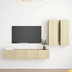 vidaXL Ensemble de meubles TV 4 Pièces Chêne sonoma Bois d'ingénierie
