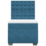 vidaXL Sommier à lattes de lit avec matelas bleu 80x200 cm velours