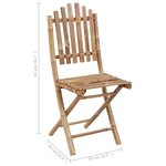 vidaXL Chaises pliables de jardin lot de 2 avec coussins Bambou