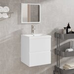 vidaXL Armoire lavabo de salle de bain avec bassin et miroir Blanc