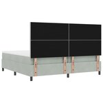 vidaXL Lit Box Spring avec Matelas & Banc Gris Clair 200x200 cm Velours