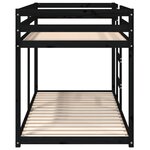 vidaXL Lit superposé sans matelas noir 90x200 cm bois de pin massif