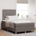 vidaXL Lit avec sommier et matelas taupe petit double en tissu