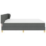 vidaXL Lit Box Spring avec Matelas Gris Foncé 200x200 cm Tissu