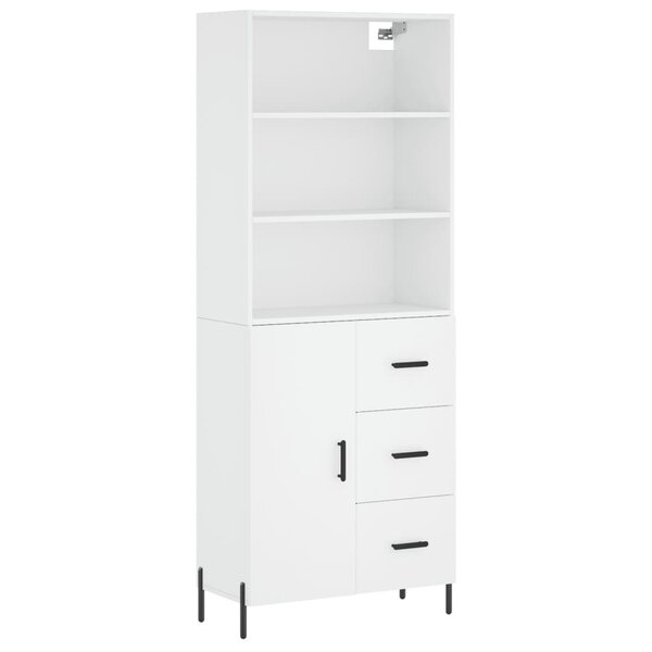 vidaXL Buffet haut Blanc 69 5x34x180 cm Bois d'ingénierie