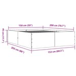 vidaXL Cadre de lit sonoma gris 150x200 cm bois d'ingénierie