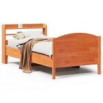 vidaXL Cadre de lit sans matelas cire marron 75x190 cm bois pin massif