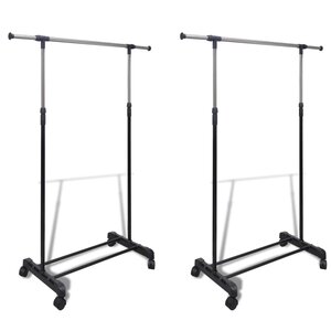 vidaXL Porte-manteaux réglables 2 Pièces 1 rail d'accrochage