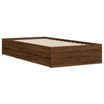 vidaXL Cadre de lit et tiroirs chêne marron 100x200 cm bois ingénierie