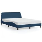 vidaXL Cadre de lit avec tête de lit Bleu 140x190 cm Tissu