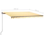 vidaXL Auvent automatique sur pied 450x350 cm Jaune/Blanc