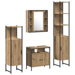 vidaXL Ensemble de meubles de salle de bain 4 pièces en chêne artisan en bois d'ingénierie
