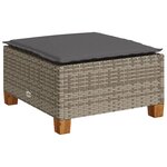 vidaXL Salon de jardin avec coussins 7 Pièces gris résine tressée