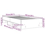 vidaXL Cadre de lit gris béton 75x190 cm bois d'ingénierie