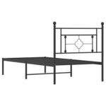 vidaXL Cadre de lit métal avec tête de lit noir 100x190 cm