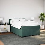 vidaXL Sommier à lattes de lit et matelas Vert foncé 140x200cm Velours