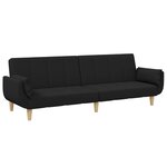 vidaXL Canapé-lit à 2 places avec repose-pied noir tissu