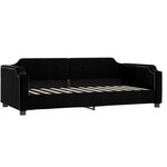 vidaXL Lit de jour avec gigogne et tiroirs sans matelas noir 90x200 cm
