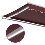 vidaXL Auvent manuel rétractable avec LED bordeaux 450x300 cm