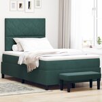 vidaXL Lit à ressort avec matelas et banc vert foncé 120x190 cm en velours