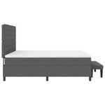 vidaXL Lit Box Spring avec Matelas & Banc Gris Foncé 180x200 cm Tissu