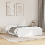 vidaXL Cadre de lit sans matelas blanc 150x200 cm bois d'ingénierie
