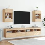 vidaXL Meuble TV mural avec lumières LED chêne sonoma 40x30x60 5 cm