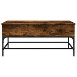 vidaXL Table basse chêne fumé 100x50x45 cm bois d'ingénierie et métal