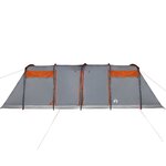 vidaXL Tente familiale tunnel 10 personnes gris et orange imperméable