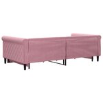 vidaXL Lit de jour avec gigogne et tiroirs rose 100x200 cm velours