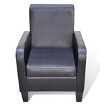 vidaXL Fauteuil Noir Similicuir