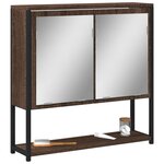 vidaXL Armoire à miroir de salle de bain chêne marron bois ingénierie