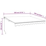 vidaXL Auvent rétractable crème 3 5x2 5 m tissu et aluminium