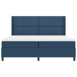 lit box spring vidaXL avec matelas et LED bleue 200x200 cm en tissu